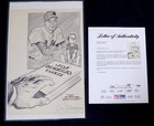 JOE DIMAGGIO HOF Signed Autograph 11x17 B&W Poster Print Yankees PSA DNA 💎 LOA