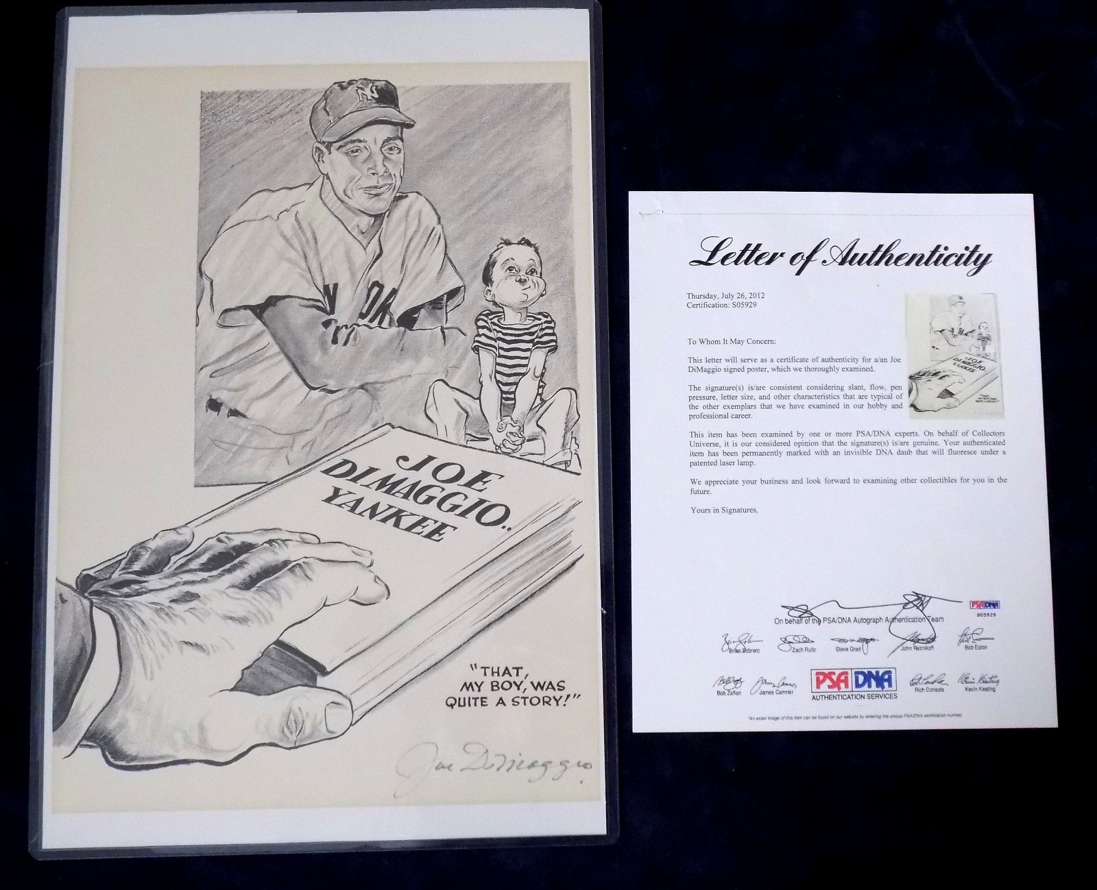 JOE DIMAGGIO HOF Signed Autograph 11x17 B&W Poster Print Yankees PSA DNA 💎 LOA