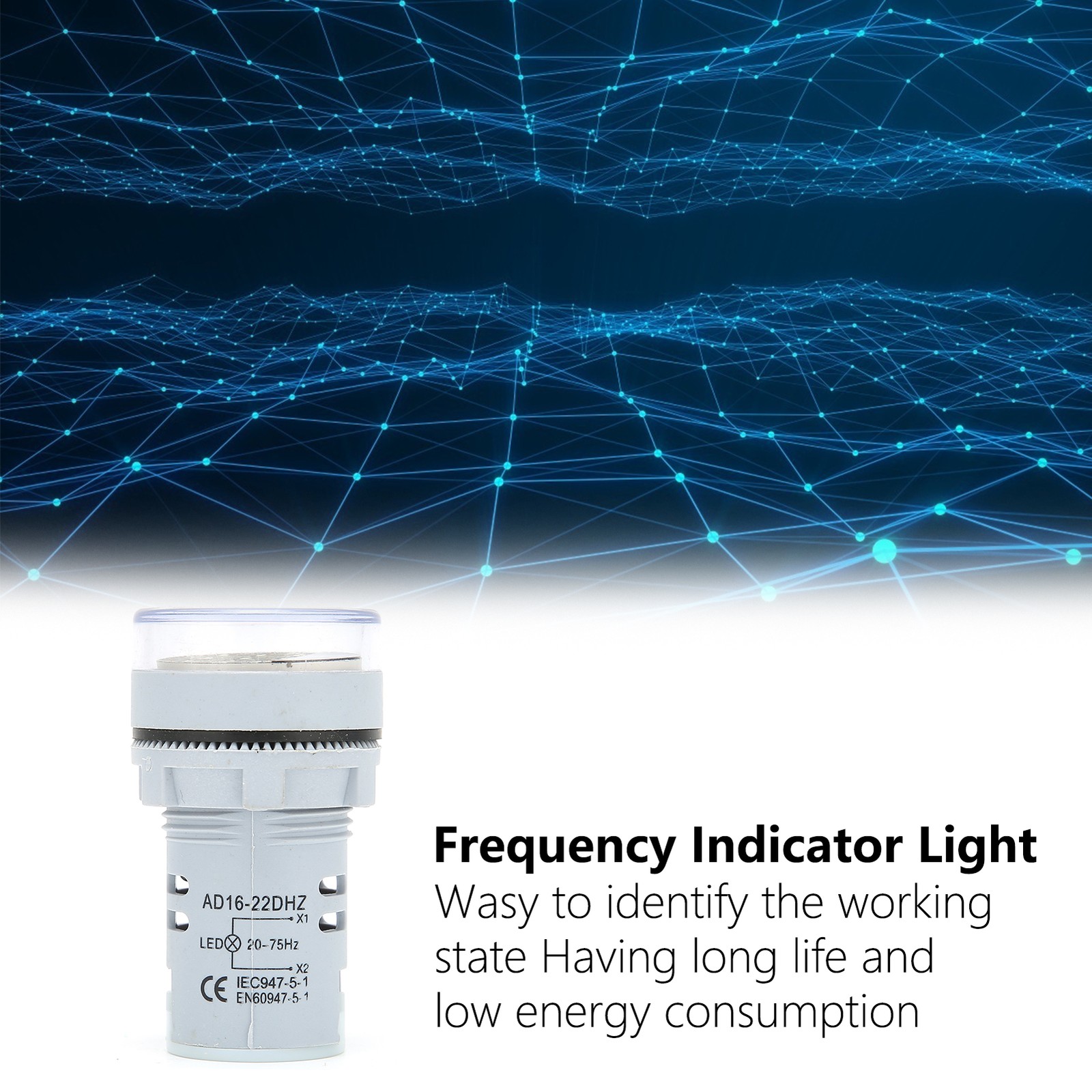 .AD16‑22DHZ Frequency Meter 20~75Hz Frequency Indicator Light Panel Meter