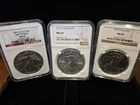 🇺🇸 3 - NGC MS69  AMERICAN SILVER EAGLES. LOT of 3!!! Beautiful ASE 🇺🇸