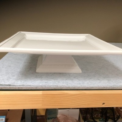 Crate & Barrel Chelsea Square Large Cake Plate Made In Italy ~ 13'' x 13'' ~ RARE
