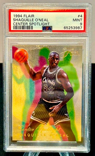 SHAQUILLE O'NEAL (HOF) 1994 FLAIR MINT INSERT CENTER SPOTLIGHT #4 PSA 9 LOOK!