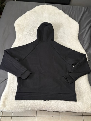 Adidas Mens Black Full Zip Textured Hoodie Size XL Jacket - Picture 2 of 8