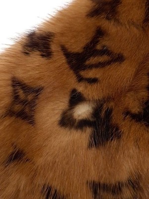 LOUIS VUITTON M72245 マフラー Louis Vuitton M72245 Escharp Vizon Mink Monogram Fur Scarf muffler