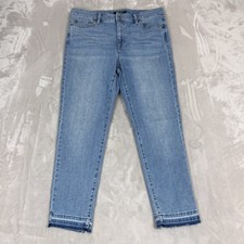 Lauren Ralph Lauren Jeans Womens 12 Premier Straight Cropped Raw Hem Hi Rise