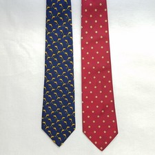 Two (2) Brooks Brothers Makers Silk Neckties Flowers and Dolphins USA Made Tie