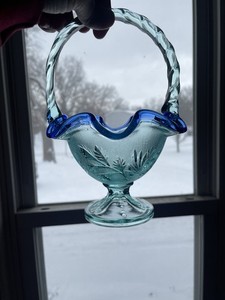 Blue Fenton Glass Baskets | eBay