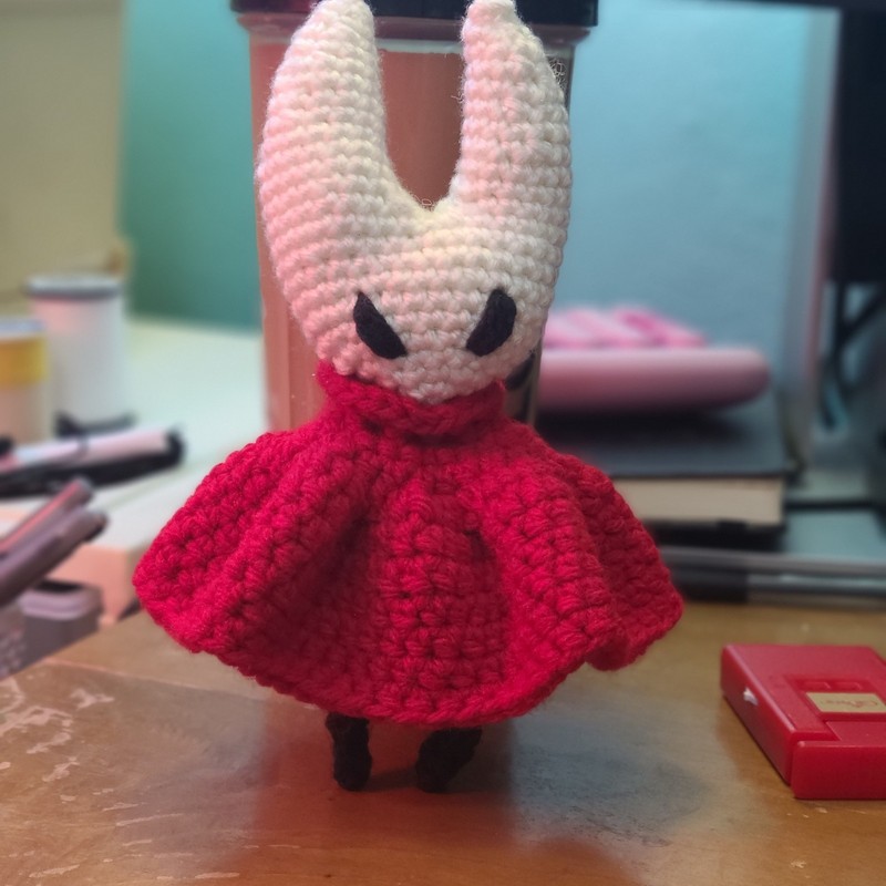 Handmade Hollow Knight Hornet Crochet Plush Stuffed Doll, Mini Under 6 in
