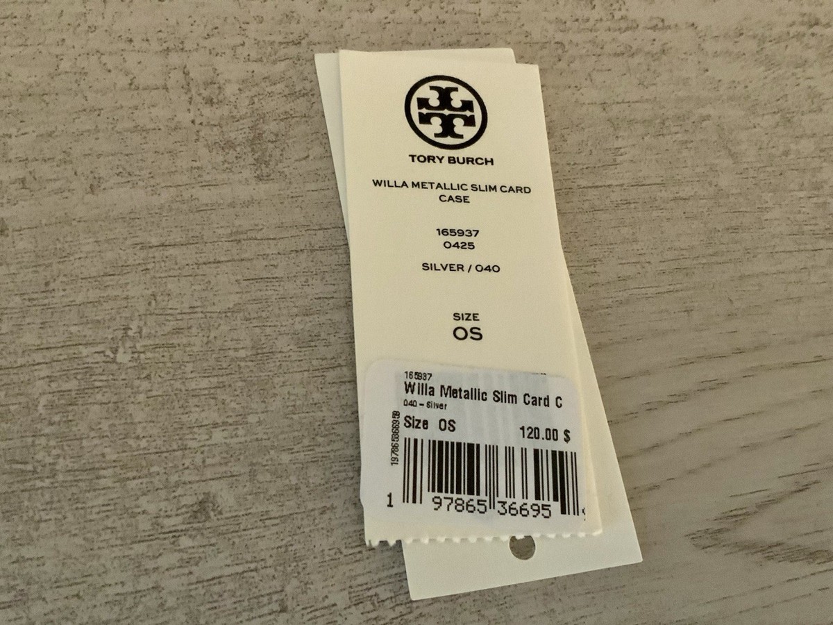 NWT TORY BURCH WILLA METALLIC SLIM CARD CASE | eBay