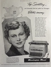 Remington Rand Inc Typewriters Secretary Electri Conomy Manoff VTG Print Ad 1952