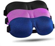Sleep Eye Mask for Side Sleeper Men Women 3 Pack: 100 Blackout 3D Sleeping Mask