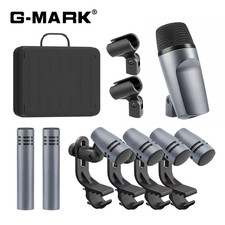 Instrument Microphone E608 7-Piece Wired Drum Mic Kit Dynamic Kick Bass Tom/Snar