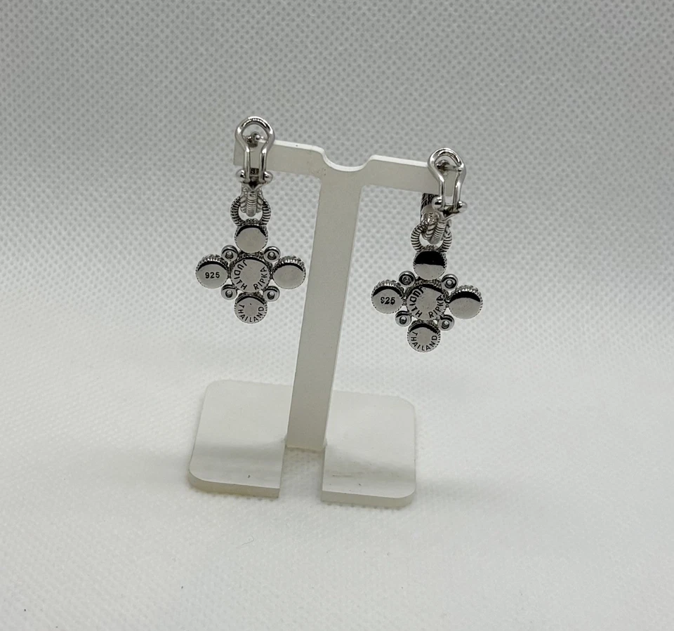 Pendientes colgantes Judith Ripka citrino, cuarzo ahumado y topacio azul 925 Foto 3 de 4