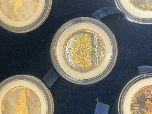 Incomplete MORGAN MINT STATEHOOD QUARTERS 24K GOLD ENHANCED 1999-2000 W/ CASE - Picture 18 of 20