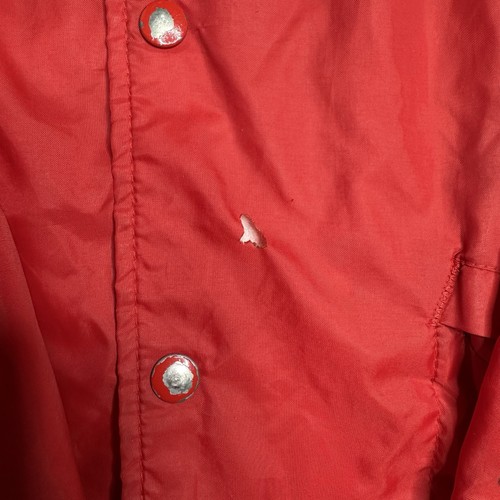 Red Vintage 80s Mission Jacket Size L Hilton Active Apparel Lined Windbreaker - Picture 3 of 10