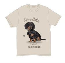 Black Dachshund Unisex 100% Cotton T-Shirt - Super Soft & Comfortable, X-Large