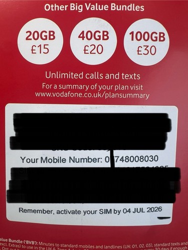 Vodafone GOLD VIP BUSINESS EASY MOBILE PHONE NUMBER SIM CARD