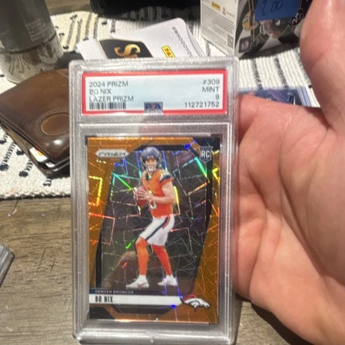 2024 Panini Prizm Lazer Prizm Bo Nix #309 RC PSA 9 Denver Broncos