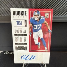 2017 Panini Contenders Ross Cockrell #204 Rookie Ticket Autograph Giants