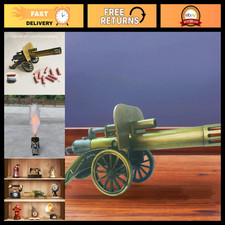 Mini Artillery Cannon Firecracker Shooter - Black Powder Firework Launcher, Desk