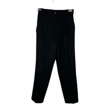 Vintage Sag Harbor Womans Pant Size 10 Wool Lined Pleated Front Black