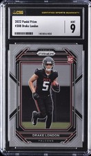 2022 PANINI PRIZM #308 DRAKE LONDON ROOKIE RC CSG 9