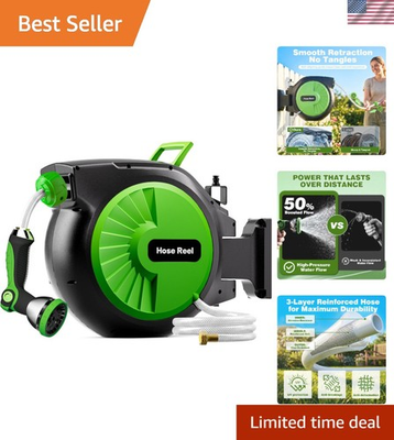 #ad Modern Wall Mounted 100FT Hose Reel High Pressure Auto Rewind amp; 180° Coverage $172.19