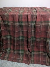 WIDE PAIR GOOD QUALITY TARTAN WOOL CURTAINS DOUBLE LINED W 280 cm x L 157 cm VGC