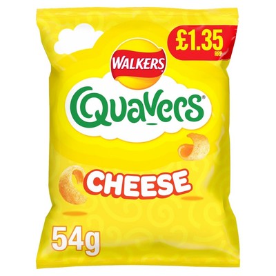 Walkers Cheese Quavers Chips 18 x 45g Beutel volle Box
