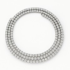 3mm Genuine Lab-Grown Diamond Tennis Necklace 20" In Pure 925 Sterling Silver