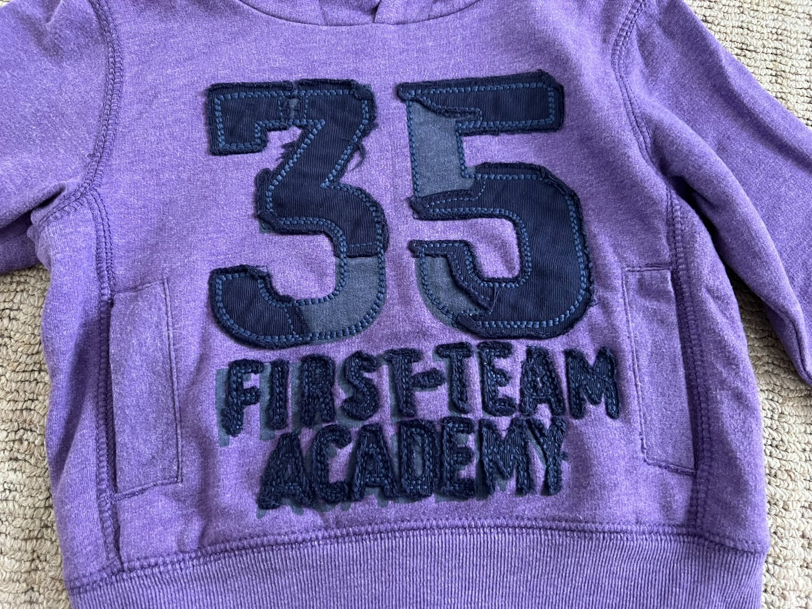 Next - 6-9 Months Purple Hoodie Hooded Top Over Head Plum Rare 35 First Team image 2
