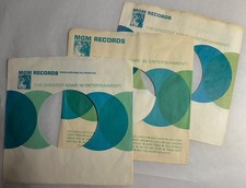 3 Original MGM Records US 45 rpm 7" co. slvs / Sleeves only / Very Clean