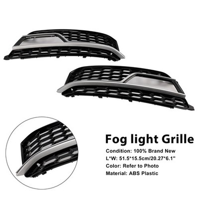 2PCS Front Fog Lamp Black Grill Grille Für AUDI A5 S-Line S5 2013-2016