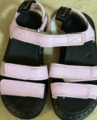 Dr. Martens Girls Strappy Sandals Pink/Black Hook & Loop US 13 EU 31 UK 12