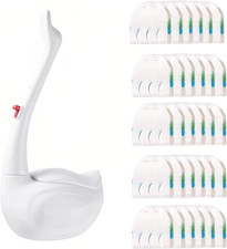 White Swan-Shaped Disposable Toilet Brush,Toilet Bowl Brush and Holder with Clea