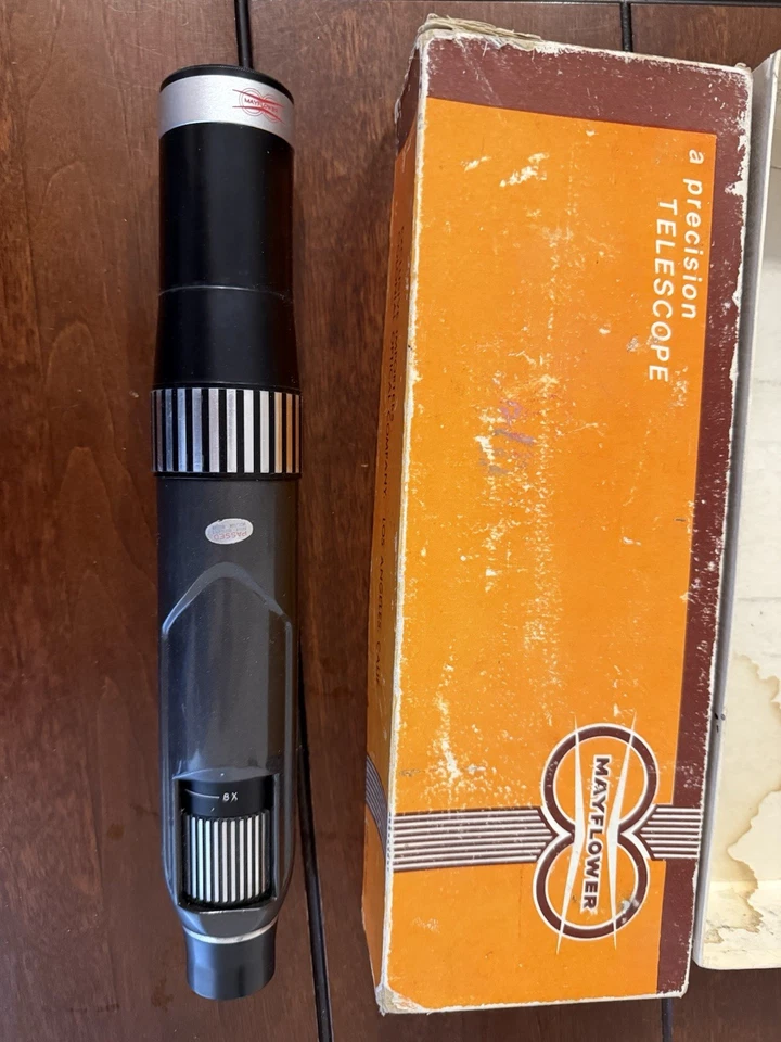 Telescopio Mayflower de colección telescopio de precisión modelo #802 con caja 30x60 mm Foto 2 de 4