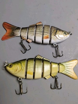 Swimbait Fishing Lure Multi-Jointed 6 Segment Bass Pike Crappie Realistic Lot 2
