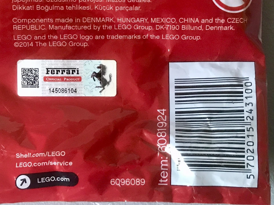 🇮🇹LEGO Racers Ferrari 40192. Shell V-Power. - 250 GTO -. Année 2014. - Photo 4/4