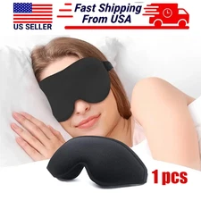 3D Contoured Sleep Mask Blackout Light Blocking Soft Breathable Unscented