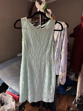 Lauren Ralph Lauren Size 4 Light Blue Lace Sheath Dress Sleeveless Knee Length