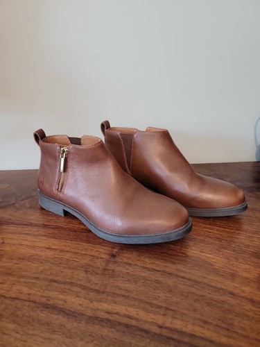 Hush Puppies Ailee Ankle Booties Women's Size 8 Brown Leather D1
