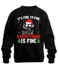 It's Fine I'm Fine Weihnachten Katze Lichter lustig Geschenk Unisex Sweatshirt P