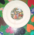 The Cronin China Co. Minerva Ohio White Plates (2) Courting Couple Scene — photo 1