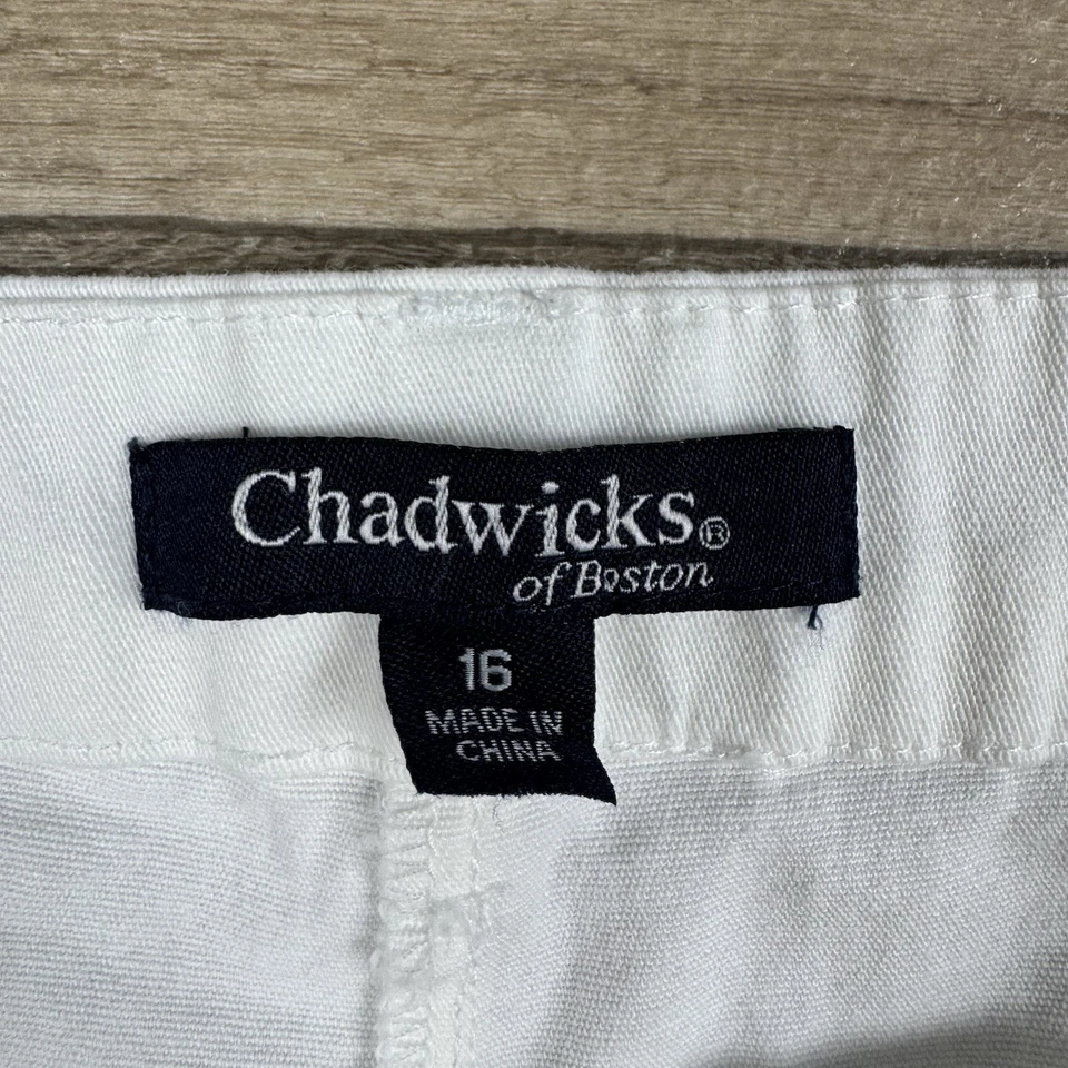 Bermudas Chinas Chadwicks Of Boston Mujer Talla 16 Blanco Mezcla Algodón Foto 4 de 4