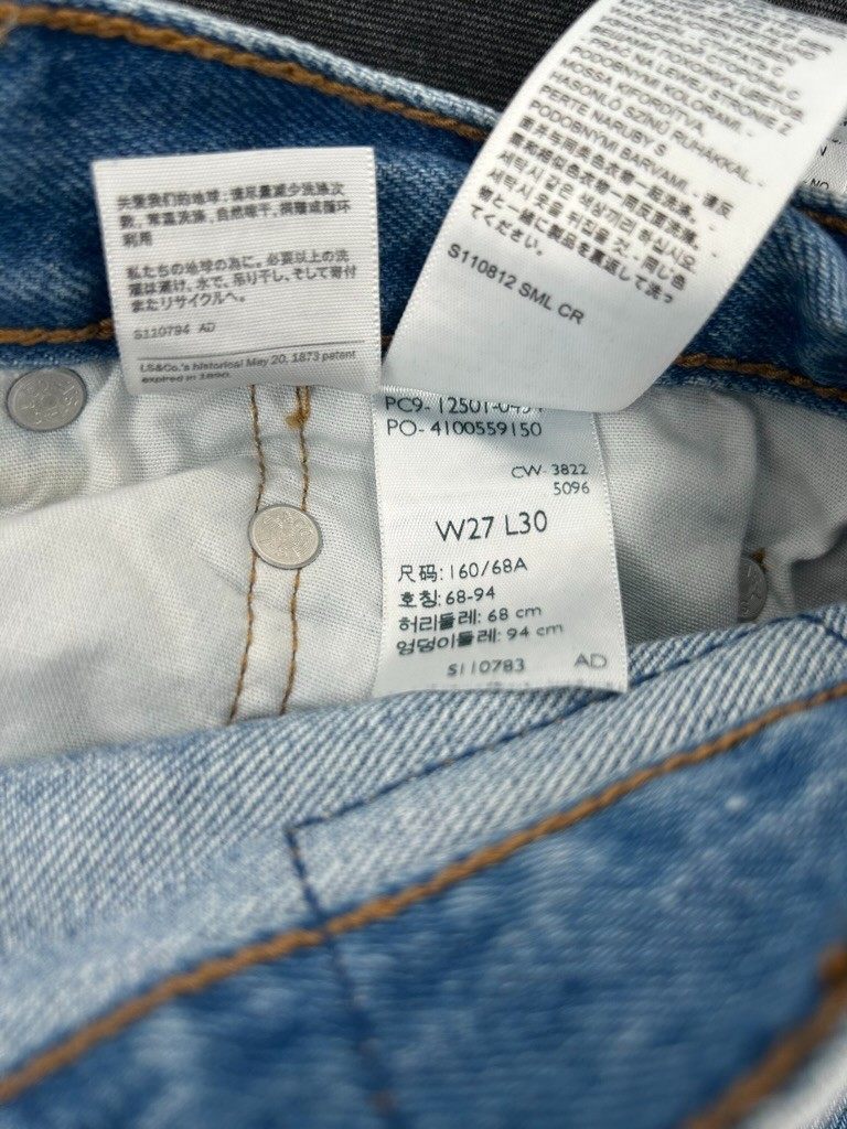 Levi’s 501 Original Fit Jeans Women’s W27 L30 Medium Wash Distressed Button Fly thumbnail 3