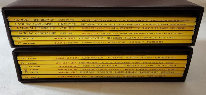2018 National Geographic Magazine RACE ISSUE- 12 Monthly Issues WITH SLIP COVERS