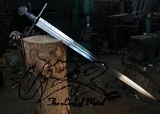 Custom Handmade D2 Tool Steel The Roped Crusader Sword WITH LEATHER SHEATH