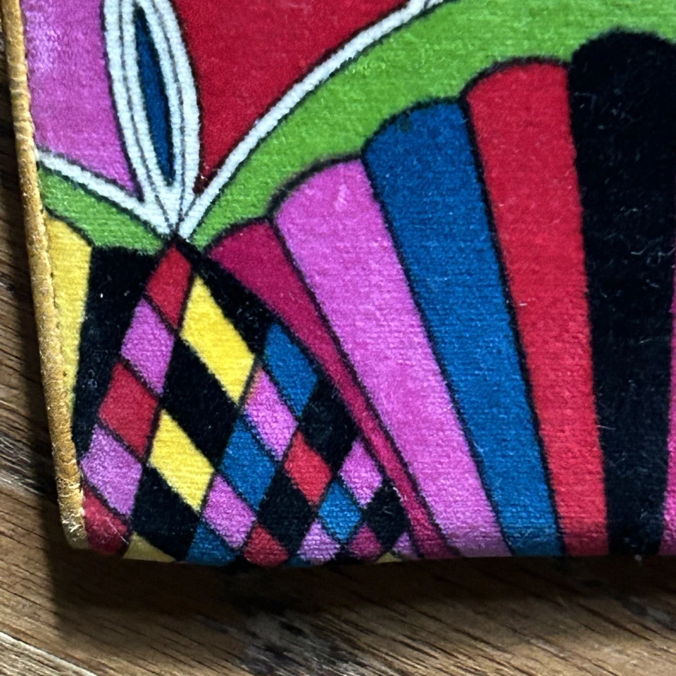 Cartera de Terciopelo Estampada Emilio Pucci De Colección Hecha en Italia Kisslock Cremallera Jana Foto 2 de 4