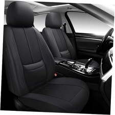 Full Coverage Leather Car Seat Covers Full Full Set 5 seats Black