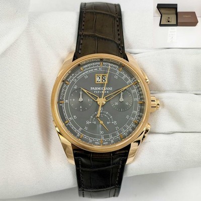 Parmigiani Fleurier Tonda Chronor PFH282 40MM Grey Dial Rose Gold Box Papers